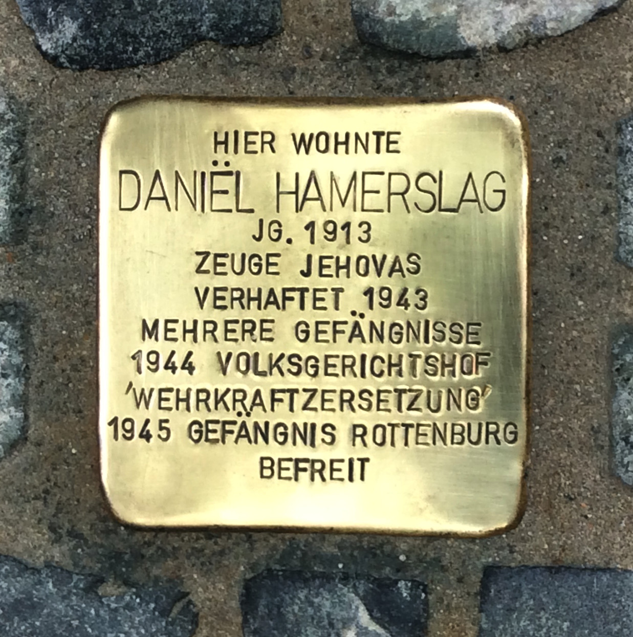 Stolperstein Daniel Hamerslag