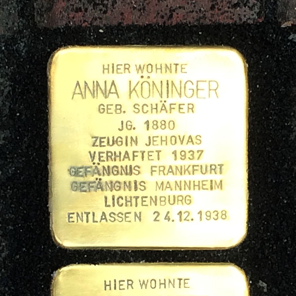 Stolperstein von Anna Köninger
